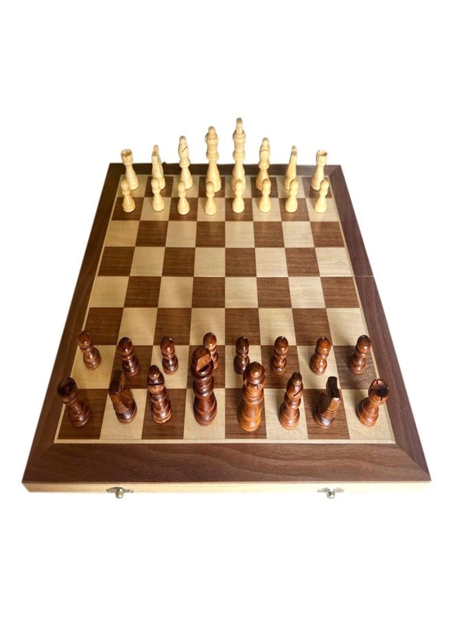 SPOCCO | 15"X15" Inch Chess Board Set Wooden - Professional Chess Board for Compatition Games | Non Magnetic Chess Set with 32 Wooden Pieces, King Size 3 Inch | Foldable Chess Set | Brown | WCB-175 - Image 1